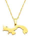 Anniyo Gold Color Panama Map Pendant Chain Necklaces Panamanian Maps Jewelry #011621