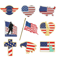 USA Flag Lapel Pin Cute Coat of Arms of United States American Map Flag National Emblem Brooch Button Badges Lapel Pins