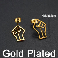 Anniyo Black Lives Matter Fist Symbol Stud Earrings Stainless Steel BLM African Jewelry @321501