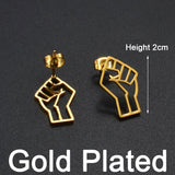 Anniyo Black Lives Matter Fist Symbol Stud Earrings Stainless Steel BLM African Jewelry @321501