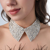 Pearl Beaded Lace Trim Collar Ribbons Women Necklace Wedding Jewelry for Clothes Dress  Beads Crystal Collar Wedding Jewelry
