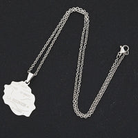 2024 New fashion stainless steel French Reunion map pendant necklace Geometric fashion men's and women's stainless steel pendant