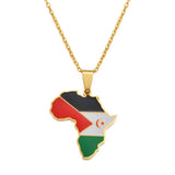 Anniyo 3CM Western Sahara Pendant Necklaces for Women Girls Jewelry charms Map @350121