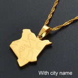 Anniyo Map of Kenya & City Name Pendant Necklaces Jewellery Silver Color/Gold Color Kenyan Map Jewelry kenyans Maps #135921