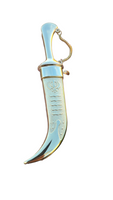 Gold plated Stainless Steel Kirpan Sikh Siri Sahib Singh Diamond Design Khanda Engraved F51R