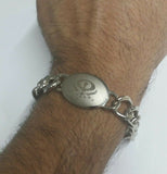 Stunning Steel Singh Khalsa Sikh Khanda Chain Bracelet  Lovely Punjabi design H