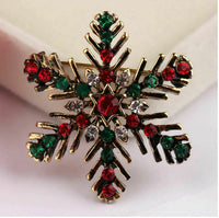 Elegant Vintage Look Gold Plated Christmas Snow Flake Brooch Cake Pin B48R