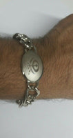 Stunning Steel Singh Khalsa Sikh Khanda Chain Bracelet  Lovely Punjabi design H