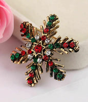 Elegant Vintage Look Gold Plated Christmas Snow Flake Brooch Cake Pin B48R