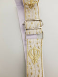 Sikh Singh Kaur Khalsa Adjustable Gatra Belt for Siri Sahib or Kirpan White SSS3