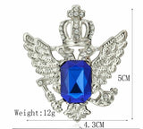 Stunning Vintage Look Silver Plated Crown Stone ROYAL Design Brooch Broach B37