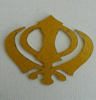 Sikh Punjabi petit doré KHANDA Singh Khalsa acrylique adhésif arrière