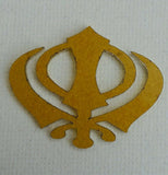 Sikh Punjabi petit doré KHANDA Singh Khalsa acrylique adhésif arrière