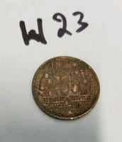 Antique Copper Jai Mata Di Hindu Devi Pindi God Good Luck Token Coin W23 Gift