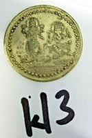 Antique Silver Plated Lakshmi Ganesh Hindu Good Luck OM Sri Legend Token Coin W3
