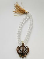 Punjabi Sikh Glass Beads Mala Khanda Stunning Pendant Evil Protection Car HANGER