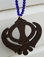 Punjabi Sikh Wooden Khanda Stunning Pendant Evil Protection Car HANGER Gift AA10