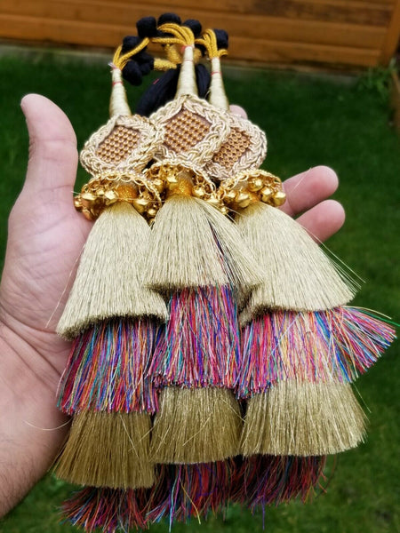 Indian Punjabi Pranda Mehndi Jagoo Mirror Bridal Patiala Paranda Hair Braid GG2