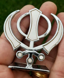 Sikh Punjabi Silver Singh Kaur Khanda Khalsa Car Dashboard Desktop Stand UU14