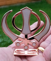 Sikh Punjabi Rose Gold Singh Kaur Khanda Khalsa Car Dashboard Desktop Stand UU4