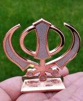 Sikh Punjabi Rose Gold Singh Kaur Khanda Khalsa Car Dashboard Desktop Stand UU1