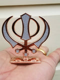 Sikh Punjabi Rose Gold Singh Kaur Khanda Khalsa Car Dashboard Desktop Stand UU2L