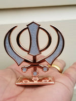 Sikh Punjabi Rose Gold Singh Kaur Khanda Khalsa Car Dashboard Desktop Stand UU2L