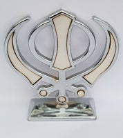 Sikh Punjabi Silver Singh Kaur Khanda Khalsa Car Dashboard Desktop Stand UU14