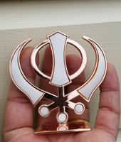 Sikh Punjabi Rose Gold Singh Kaur Khanda Khalsa Car Dashboard Desktop Stand UU4