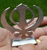 Sikh Punjabi Silver Singh Kaur Khanda Khalsa Car Dashboard Desktop Stand UU14