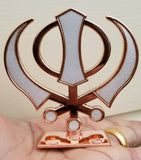 Sikh Punjabi Rose Gold Singh Kaur Khanda Khalsa Car Dashboard Desktop Stand UU4