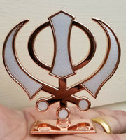 Sikh Punjabi Rose Gold Singh Kaur Khanda Khalsa Car Dashboard Desktop Stand UU4