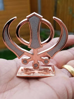 Sikh Punjabi Rose Gold Singh Kaur Khanda Khalsa Car Dashboard Desktop Stand UU2L