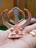 Sikh Punjabi Rose Gold Singh Kaur Khanda Khalsa Car Dashboard Desktop Stand UU2L