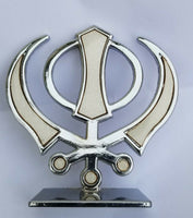 Sikh Punjabi Silver Singh Kaur Khanda Khalsa Car Dashboard Desktop Stand UU14