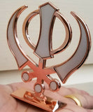 Sikh Punjabi Rose Gold Singh Kaur Khanda Khalsa Car Dashboard Desktop Stand UU4