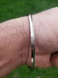 Stunning Stainless Steel 5 Lines Thin Sikh Singh kaur Kara Kada Khalsa Bangle Q2