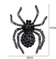Black Widow Spider Brooch Vintage Look Silver Plated Suit Coat Broach Pin ZY2
