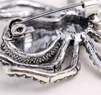 Black Widow Spider Brooch Vintage Look Silver Plated Suit Coat Broach Pin ZY2
