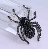 Black Widow Spider Brooch Vintage Look Silver Plated Suit Coat Broach Pin ZY2