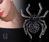 Black Widow Spider Brooch Vintage Look Silver Plated Suit Coat Broach Pin ZY2