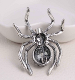 Black Widow Spider Brooch Vintage Look Silver Plated Suit Coat Broach Pin ZY2