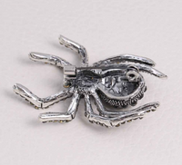 Black Widow Spider Brooch Vintage Look Silver Plated Suit Coat Broach Pin ZY2