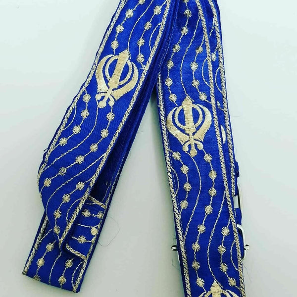 Sikh Singh Kaur Khalsa Adjustable Gatra Belt for Siri Sahib or Kirpan Blue SSS5