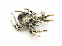 Vintage Look Gold Plated Golden Spider Brooch Suit Coat Broach Collar Pin B48OF