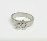 Stainless Steel Smooth Plain OM Evil Eye Protection Hindu Good Luck Astro Ring