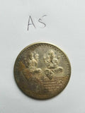 Antique Silver plated Lakshmi Ganesh Shiri OM HINDU Good Luck Token Coin A5