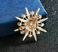 Stunning Vintage Look Gold plated Six Point Star Celebrity Brooch Broach Pin E1