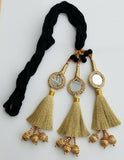 Indian punjabi pranda mehndi jagoo mirror bridal patiala paranda hair braid gg15