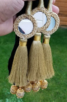 Indian punjabi pranda mehndi jagoo mirror bridal patiala paranda hair braid gg15
